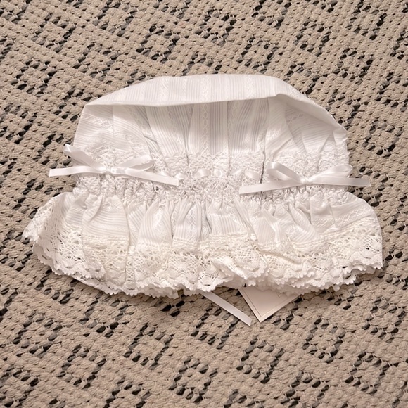 NWT Rococo Classic Lolita Jacquard Bonnet White - Picture 3 of 6